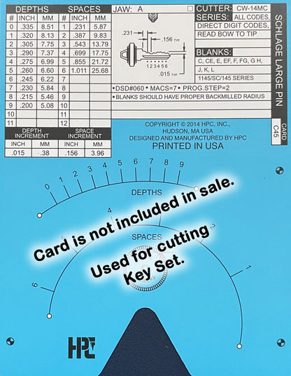 Schlage SC4, 6 Pin Space and Depth Keys ~ DSD#060, C45