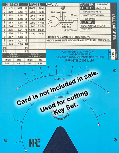 Yale Y1, 5 Pin Space and Depth Keys ~ DSD#072, C57